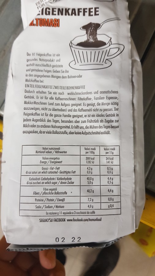 Kaffee FEIGEN TOMASI 500grx20 (TREMORI) Seppi 6,81